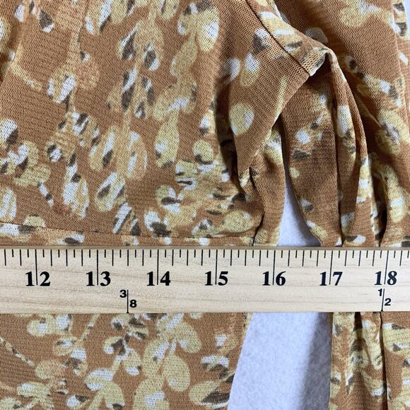 Womens Y2K Sheer Mesh Babydoll Top Sz M Earthy Balloon Long Sleeve Cottage - Picture 8 of 16